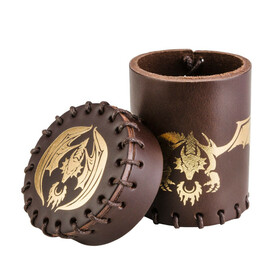 GOBELET A DES - DRAGON VOLANT - MARRON & DORE