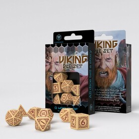 SET DE 7 DES - VIKING - BEIGE/BORDEAUX (VALHALLA)